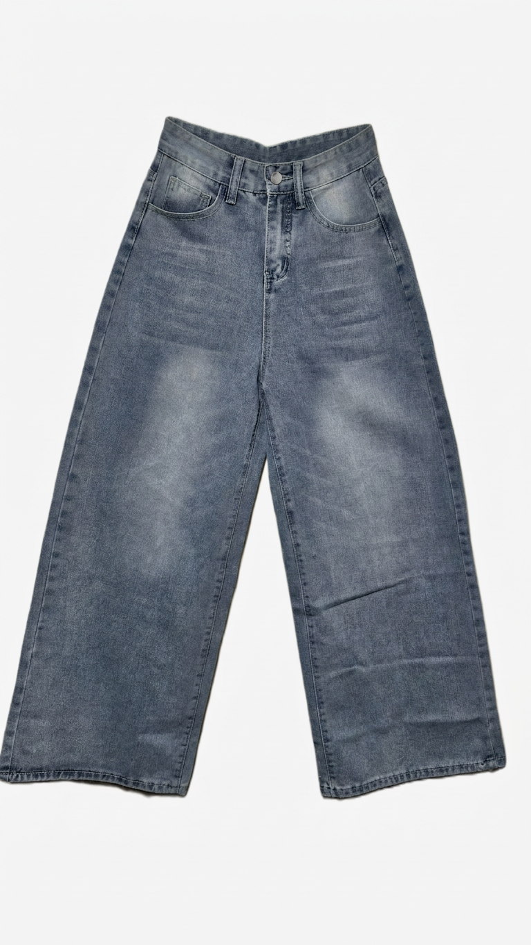 Jean Baggy Distressed Azul Claro